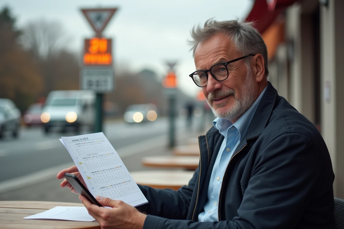 Homme d'affaires regardant un calendrier à la frontière