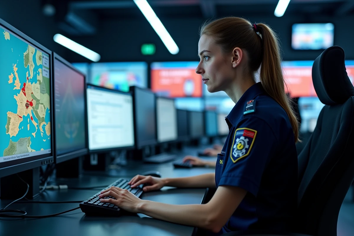 Opératrice du SDIS au centre opérationnel gérant les alertes et bilans d'intervention sur IRIS Pompier
