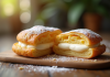 ParisBrest coupé révélant sa crème pralinée riche