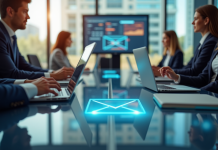 Groupe de professionnels collaborant autour d'une table moderne