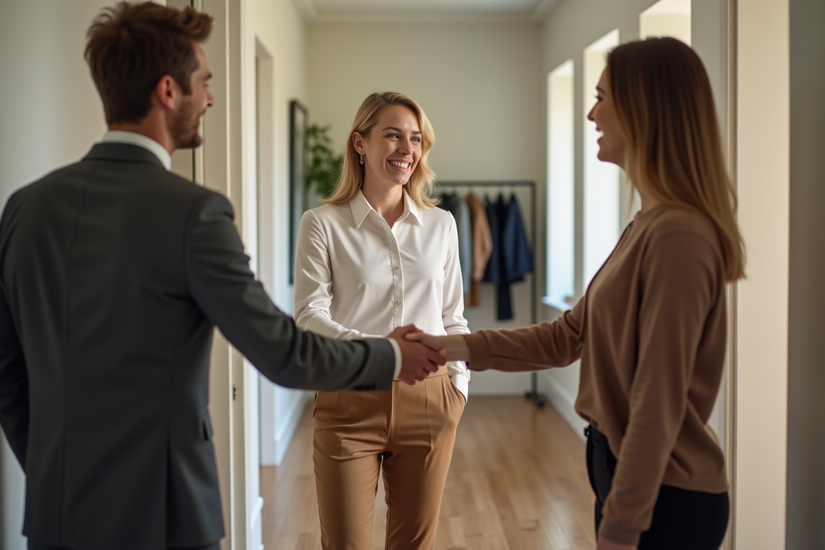Femme professionnelle serrant la main d